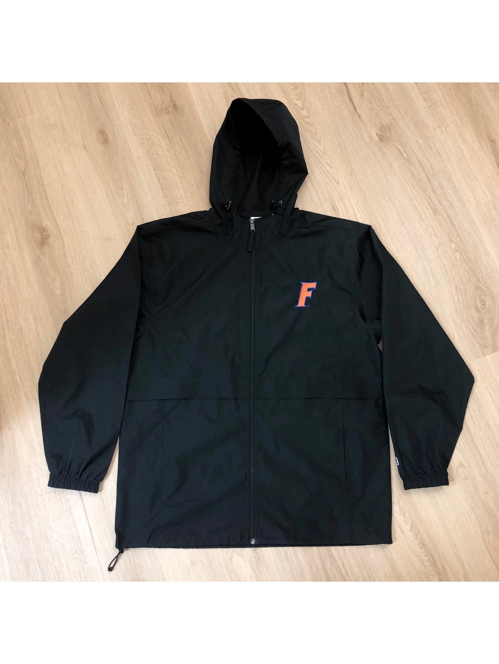 CHAMPION UNIVERSITY OF FLORIDA GATORS JACKET WINDBREAKER BLACK HOODIE MENS L ZIP